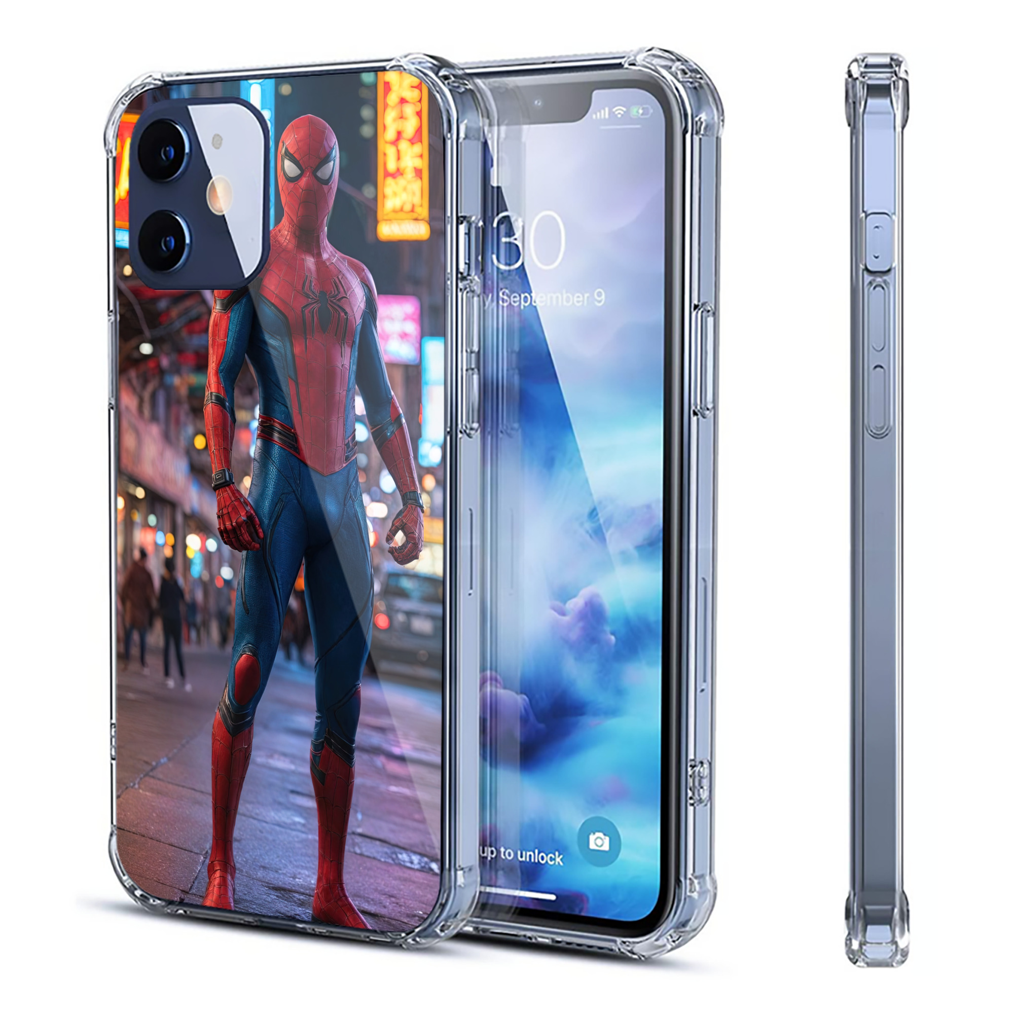 （画像用） Spider Man スパイダーマン 【iPhone 12シリーズ対応】透明スマホケース（クリアソフトケース）